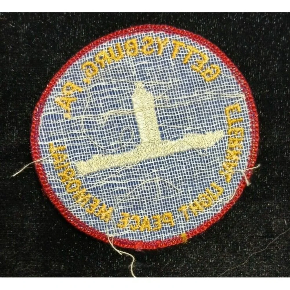 Gettysburg Pennsylvania Eternal Light Peace Memorial Round Blue Patch Vintage